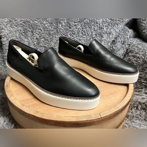 Nordstrom Rack Sandra Black Vegan Leather Almond Toe Low Top Loafers Women Sz 8